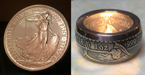 British Britannia Coin Ring