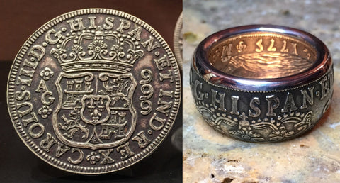 Reproduction Spanish silver dollar Coin Ring