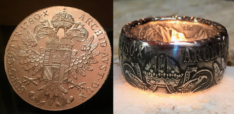 Reproduction 1780 Austrian Thaler Coin Ring
