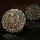 1/2 oz Egyptian Hieroglyphs - Silver Antiqued Coin Ring